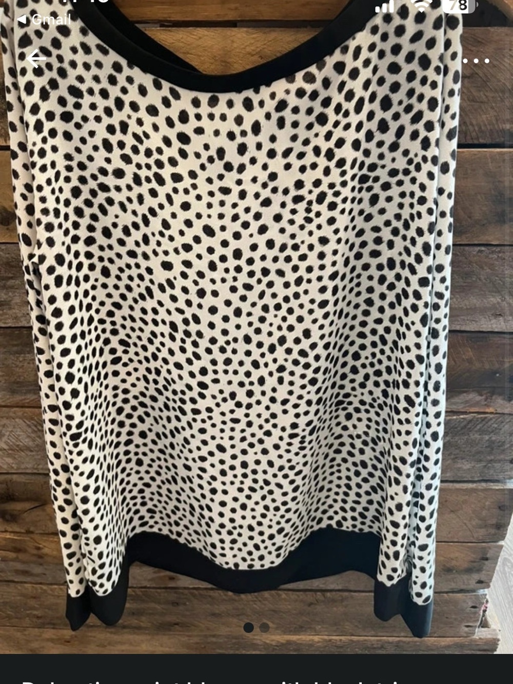 Dalmatian Print Blouse in White & Black Like New